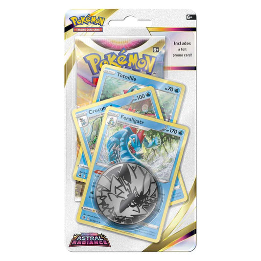 Pokémon Sword & Shield: Astral Radiance Premium Checklane 1-Pack Blister (Totodile, Croconaw, Feraligatr)