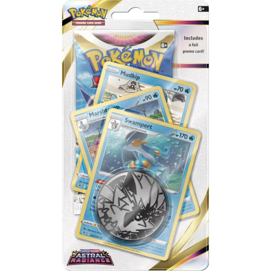 Pokémon Sword & Shield: Astral Radiance Premium Checklane 1-Pack Blister (Mudkip, Marshtomp, Swampert)